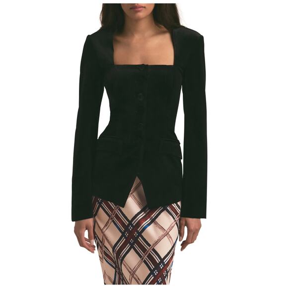 Favorite Daughter The Penelope Square Neck Velvet Jacket Size 2 - Picture 1 of 10